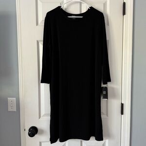 NWT CLARA SUNWOO Black 3/4 Sleeve Tunic Dress Size XL